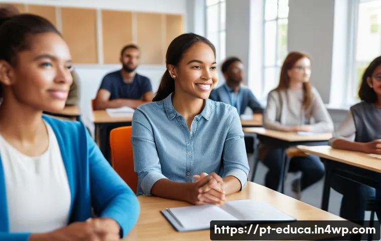 효과적인 관계기술 교육을 위한 강사 팁 - A diverse group of adult learners in a modern classroom setting, attentively engaged in a training s...
