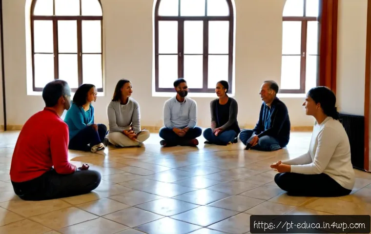 Home 17 관계기술 교육과 혁신적 사고 - Photorealistic adult workshop in a bright Lisbon community learning space, diverse Portuguese-speaki...
